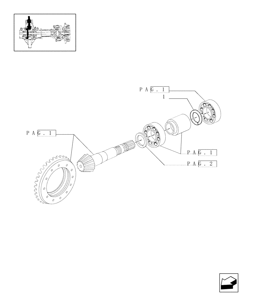 Схема запчастей Case IH JX80U - (1.40.0/63[03]) - (VAR.308-308/1) FRONT AXLE CL.2 HYDR. LOCKING 30-40 KM/H. - ADJUSTING SHIMS (04) - FRONT AXLE & STEERING