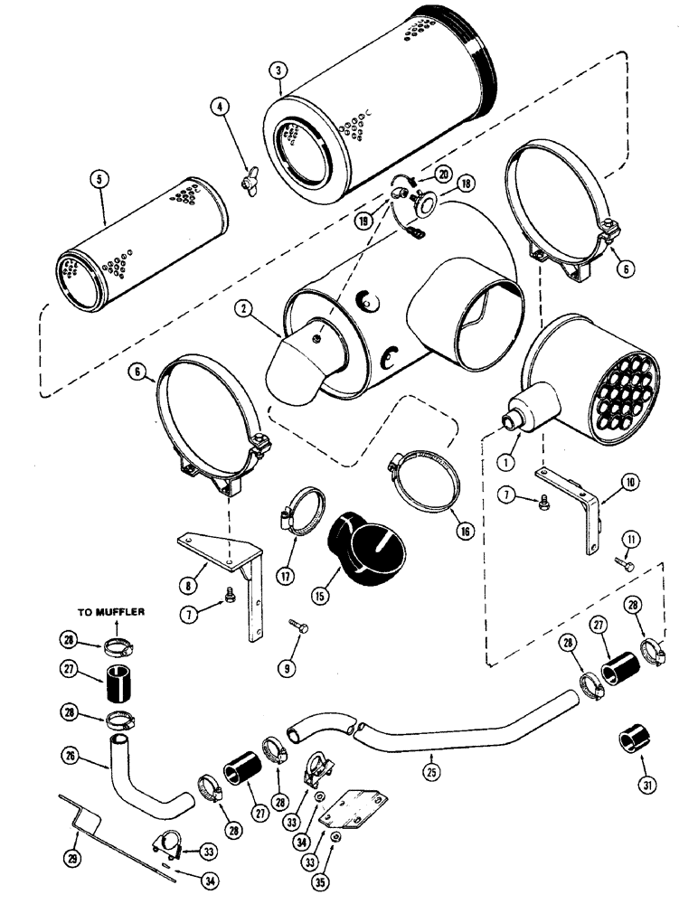 Схема запчастей Case IH 2870 - (010) - AIR INDUCTION SYSTEM, 674 CUBIC INCH DIESEL ENGINE (02) - ENGINE