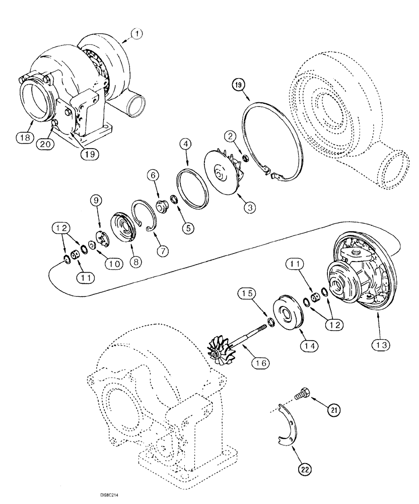 Схема запчастей Case IH SPX3185 - (03-018) - ENGINE - TURBOCHARGER ASSEMBLY (01) - ENGINE