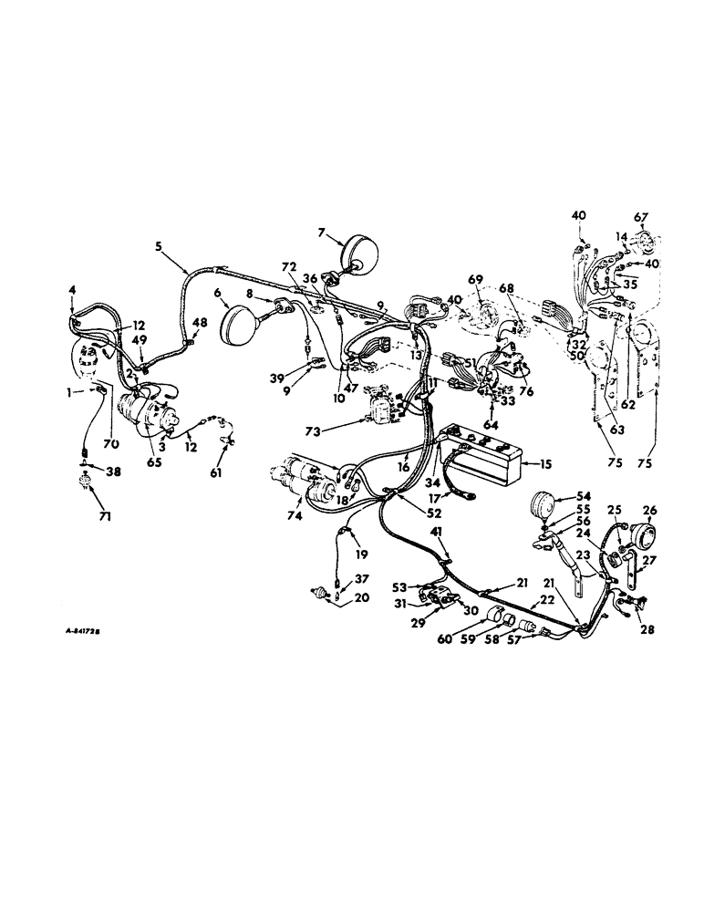 Схема запчастей Case IH 806 - (G-18) - ELECTRICAL SYSTEM, STARTING AND LIGHTING, FARMALL CARBURETED ENGINE TRACTORS WITH GENERATOR (06) - ELECTRICAL SYSTEMS