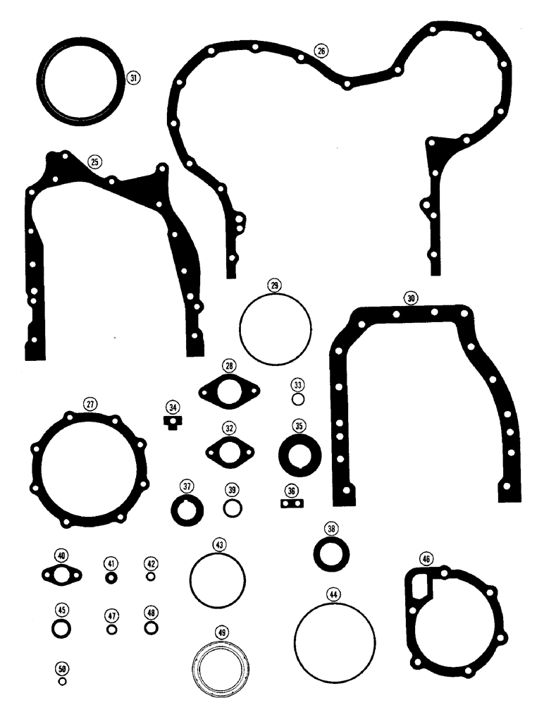 Схема запчастей Case IH 2870 - (054) - GASKET KIT, 674 CUBIC INCH DIESEL ENGINE, FOR COMPLETE ENGINE OVERHAUL (02) - ENGINE