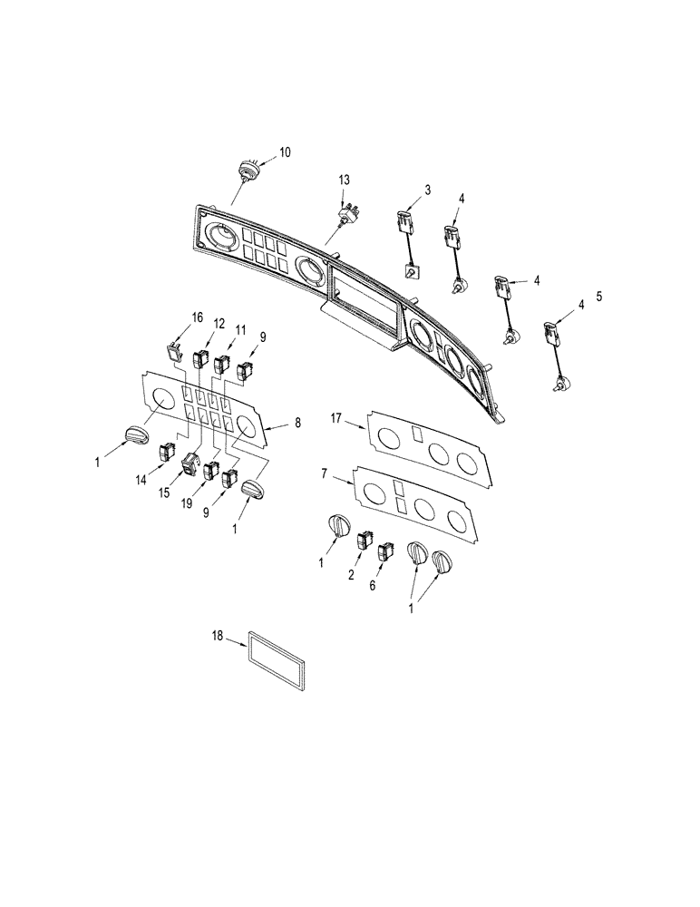 Схема запчастей Case IH STX275 - (04-16[01]) - CONTROL PANEL COMPONENTS, ASN JEE0106701 (04) - ELECTRICAL SYSTEMS