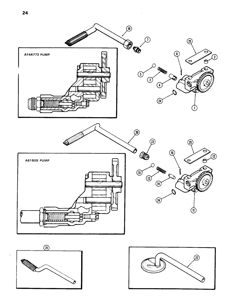 Схема запчастей Case IH 1070 - (024) - OIL PUMP, (451B) DIESEL ENGINE (02) - ENGINE