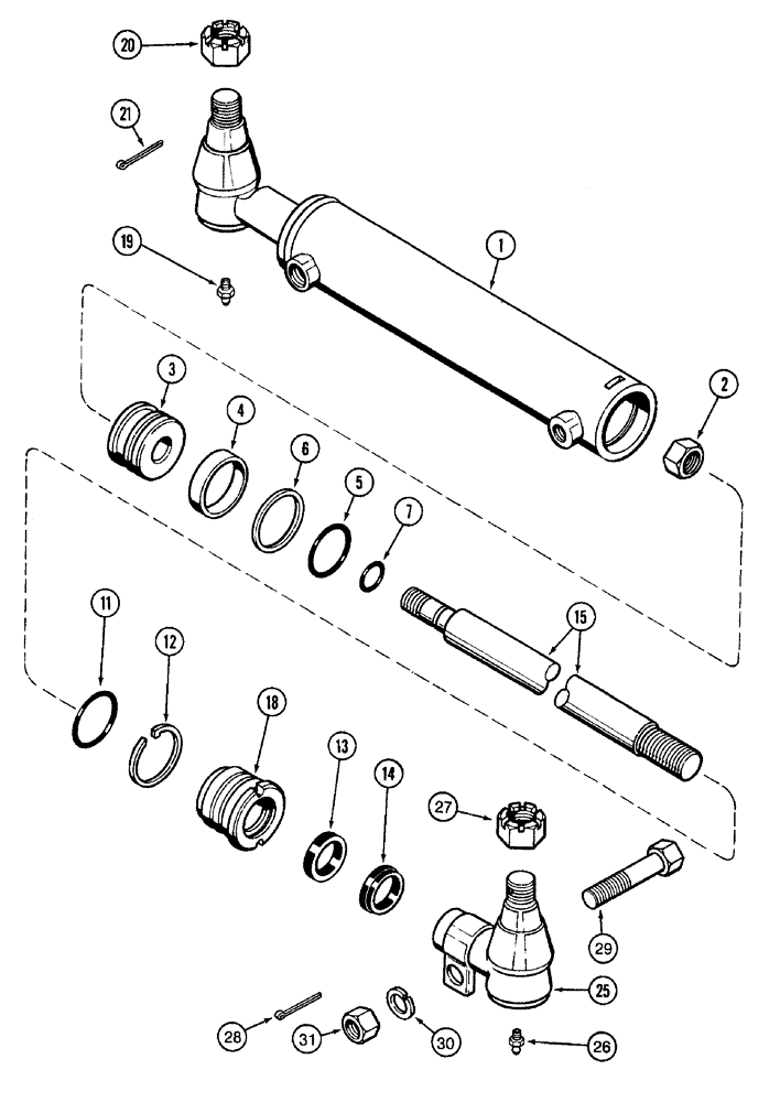 Схема запчастей Case IH 7210 - (5-046) - STEERING CYLINDER ASSEMBLY, MFD TRACTOR, BSN JJA0060302 (05) - STEERING