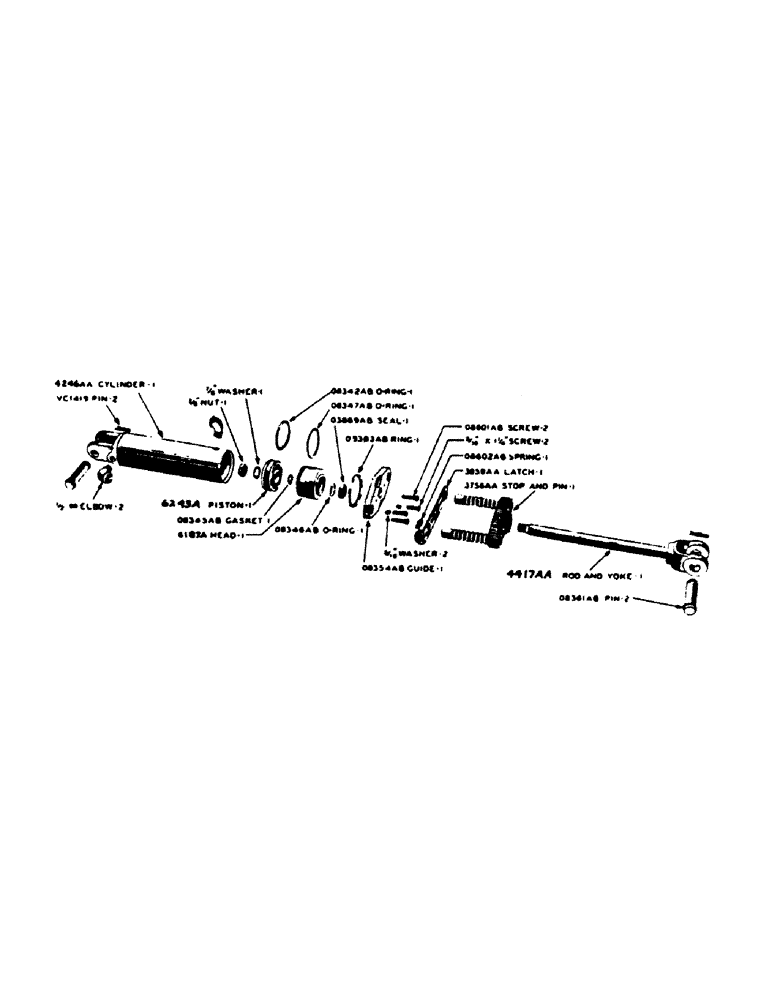 Схема запчастей Case IH 400-SERIES - (211) - B3785AA PORTABLE CYLINDER, 3-1/4" X 8", HOSES FOR PORTABLE HYDRAULIC CYLINDER (08) - HYDRAULICS