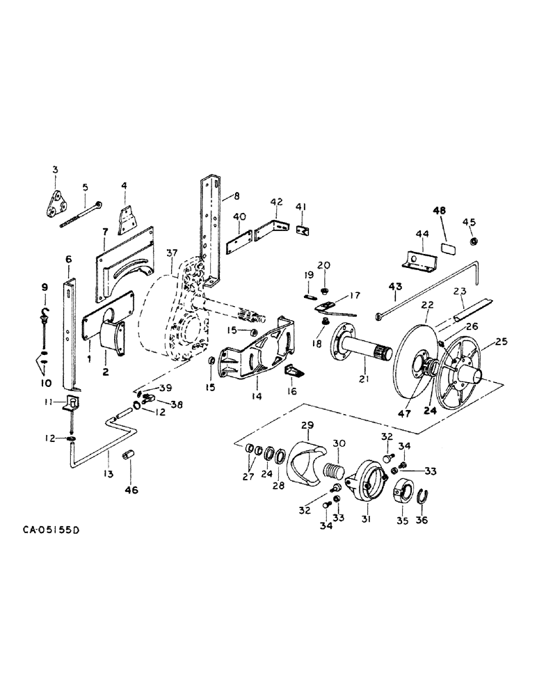 Схема запчастей Case IH 1460 - (21-08) - THRESHING ROTOR AND CONCAVES, ROTOR DRIVE (14) - THRESHING