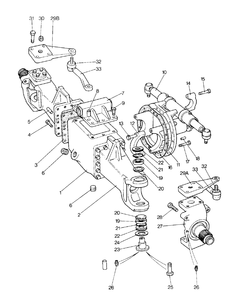 Схема запчастей Case IH 996 - (H03-4-1) - STEERING AND FRONT AXLE, FRONT AXLE MK4 4WD TRACTORS, DAVID BROWN AXLE, 990 4WD, 996 4WD Steering & Front Axle