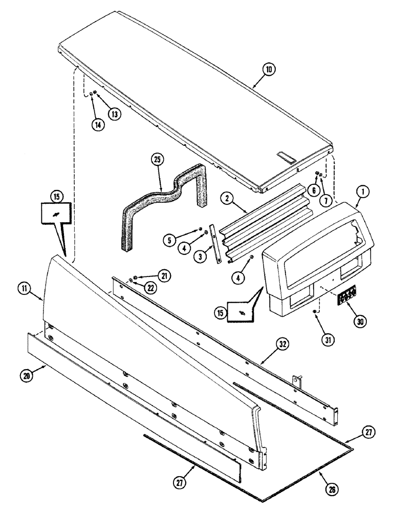 Схема запчастей Case IH 2090 - (9-508) - UPPER GRILLE, HOOD AND PANELS (09) - CHASSIS/ATTACHMENTS