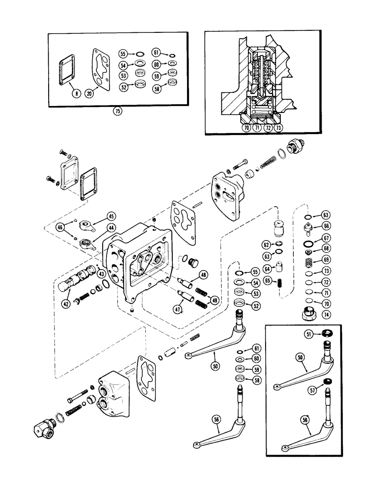 Схема запчастей Case IH 930-SERIES - (151A) - A57571 AUXILIARY VALVE, FIRST USED TRANSMISSION SERIAL NUMBER 2219218, WARNER MOTIVE (08) - HYDRAULICS