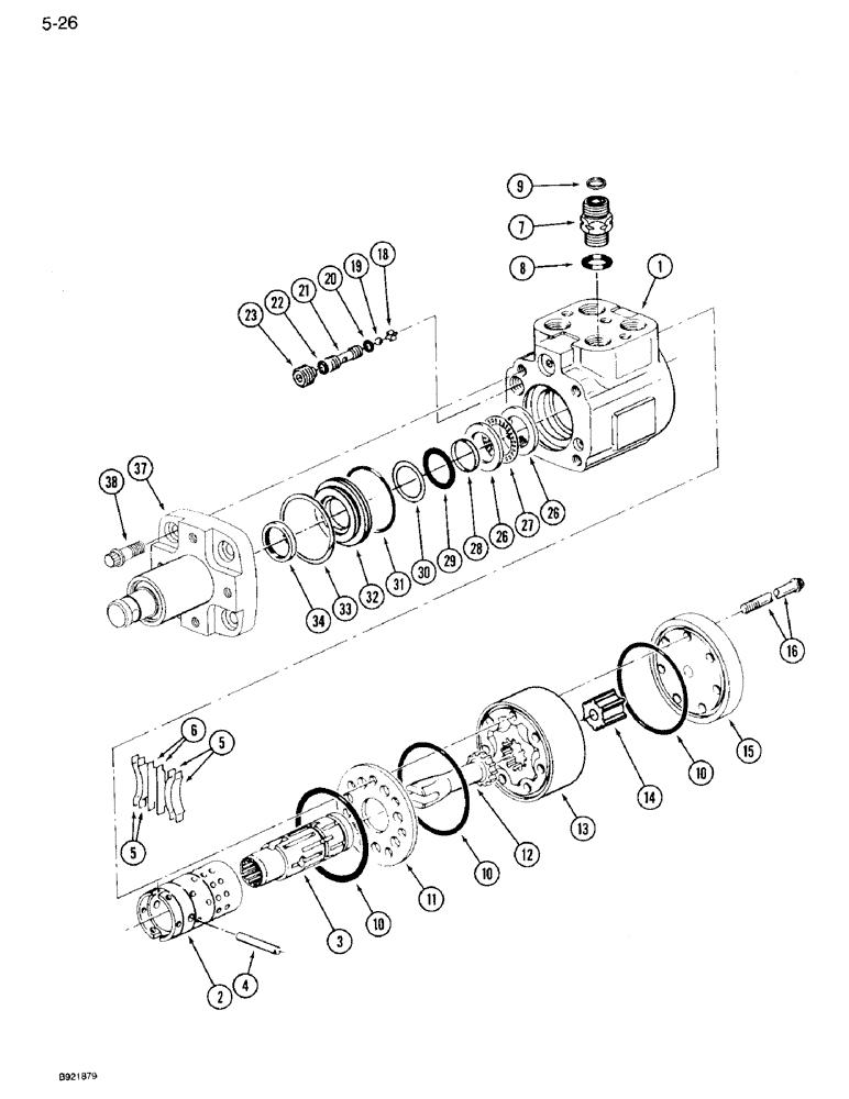 Схема запчастей Case IH 7120 - (5-26) - STEERING PUMP ASSEMBLY, P/N 1978324C1, EATON PUMP, IF EQUIPPED, TWO WHEEL DRIVE (05) - STEERING