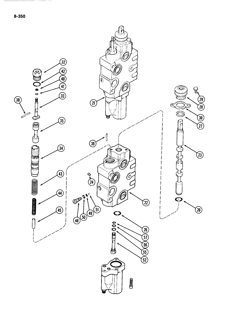 Схема запчастей Case IH 4494 - (8-350) - REMOTE CONTROL VALVE, ADD ON FOR THIRD CIRCUIT, WITH LOAD CHECK (08) - HYDRAULICS