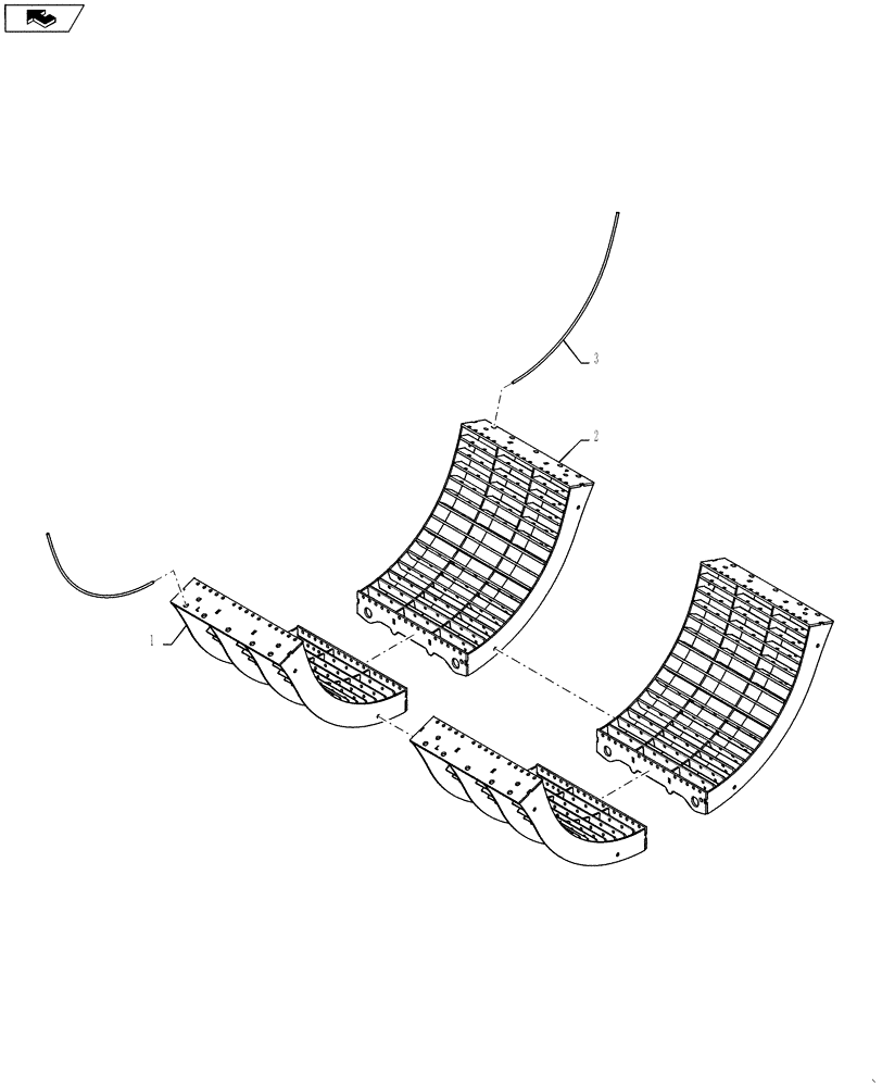 Схема запчастей Case IH 7230 - (66.105.06) - GRATES, LARGE SKIP WIRE HT/ NON-HT (66) - THRESHING