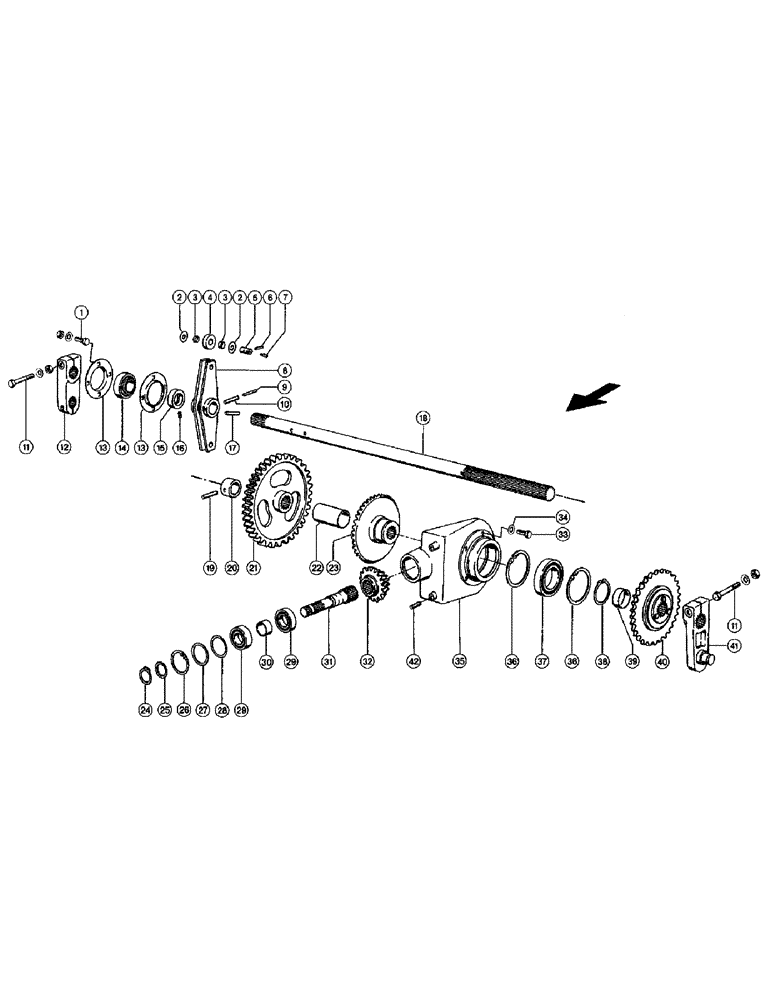 Схема запчастей Case IH 110 - (009) - INTERMEDIATE SHAFT (03) - DRIVES