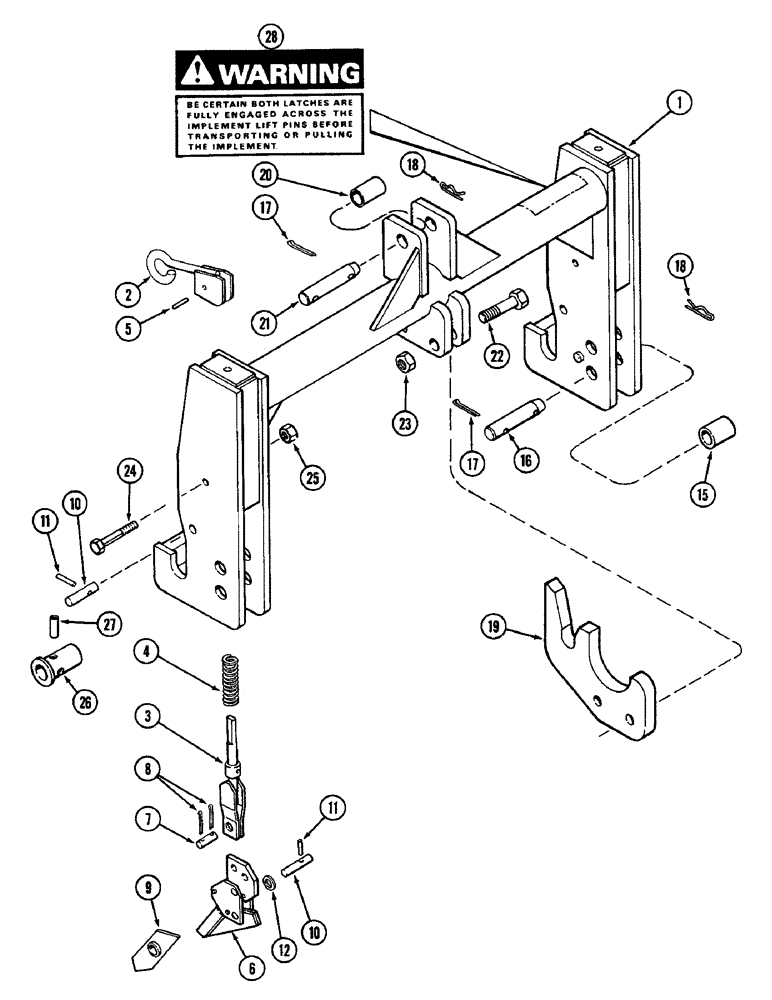 Схема запчастей Case IH 2096 - (9-336) - QUICK HITCH COUPLER, CATEGORY II, WITH STRAIGHT FRAME (09) - CHASSIS/ATTACHMENTS