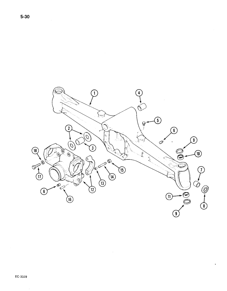 Схема запчастей Case IH 1896 - (5-30) - CARRARO 4 WHEEL DRIVE FRONT AXLE, P.I.N. 17895962 AND AFTER AXLE HOUSING AND DIFFERENTIAL SUPPORT (05) - STEERING