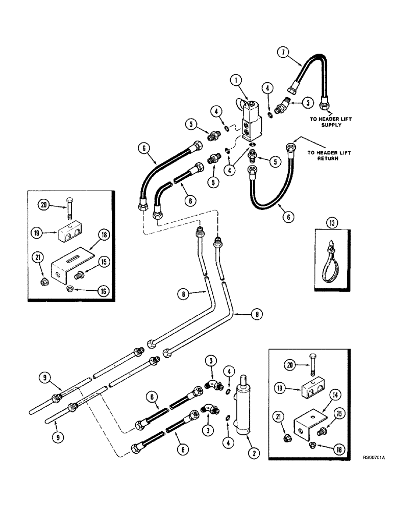 Схема запчастей Case IH 1680 - (8-68) - FEEDER CLUTCH SYSTEM, MODULAR CONTROL (07) - HYDRAULICS