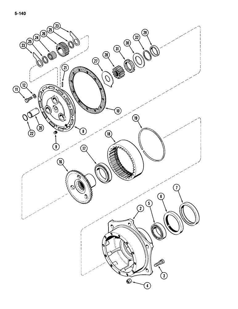 Схема запчастей Case IH 2094 - (5-140) - FRONT AXLE WHEEL HUB, MFD TRACTORS (05) - STEERING