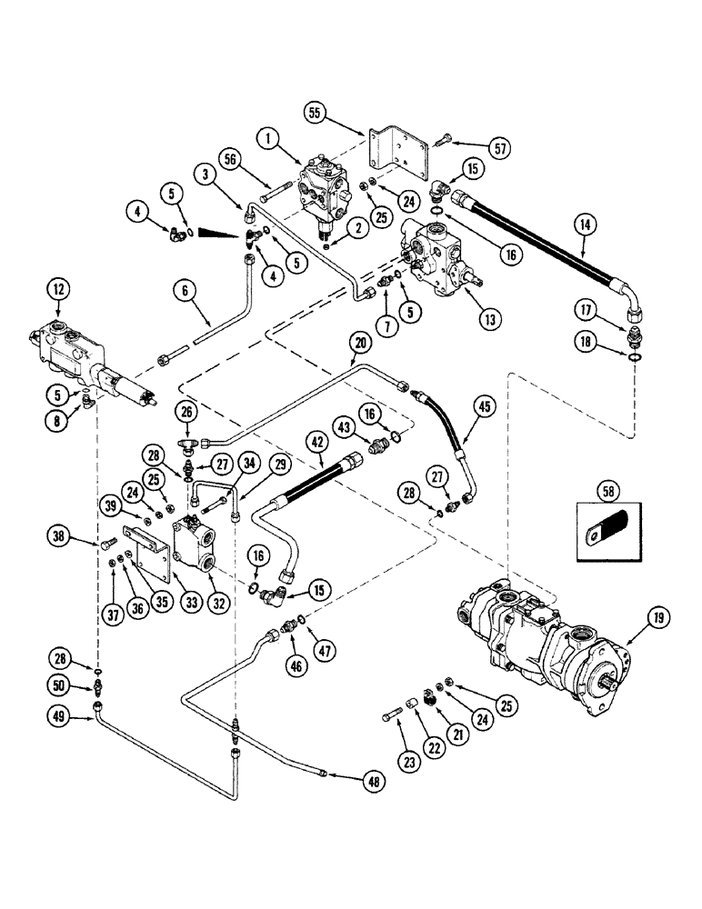 Схема запчастей Case IH 4694 - (5-120) - REAR STEERING HYDRAULICS, PRIORITY AND CONTROL VALVES, P.I.N 8865320 AND AFTER (05) - STEERING