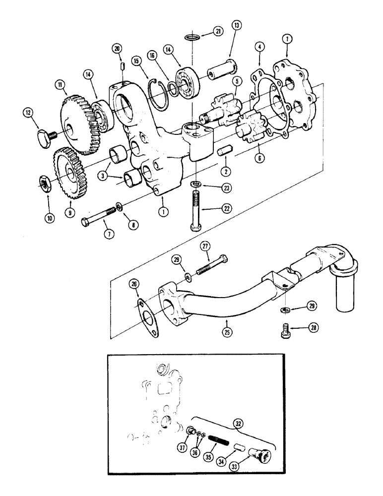 Схема запчастей Case IH 2870 - (032) - OIL PUMP, 674 CUBIC INCH DIESEL ENGINE (02) - ENGINE