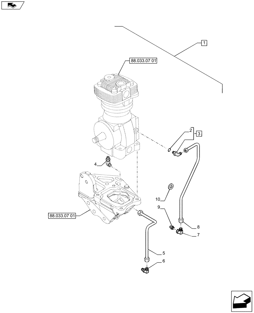 Схема запчастей Case IH PUMA 170 - (88.033.07[02]) - DIA KIT - PNEUMATIC TRAILER BRAKE (UNIVERSAL) - PIPES (88) - ACCESSORIES