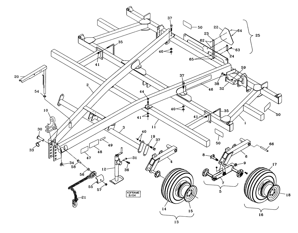 Схема запчастей Case IH 4300 - (39.100.01) - 4300 MAIN FRAME (09) - CHASSIS/ATTACHMENTS