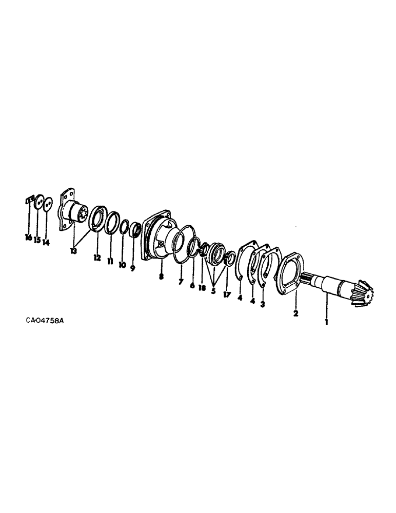 Схема запчастей Case IH 4586 - (07-28) - DRIVE TRAIN, PINION BEARING REAR (04) - Drive Train