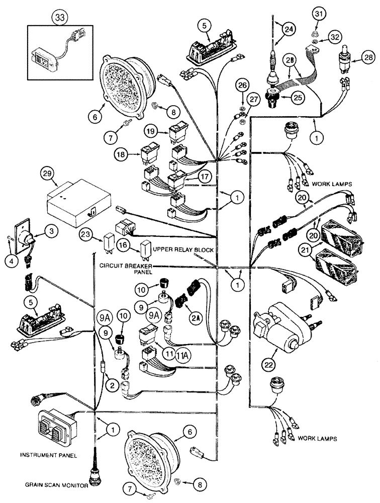 Схема запчастей Case IH 2366 - (04-08) - HARNESS - CAB, OVERHEAD (06) - ELECTRICAL