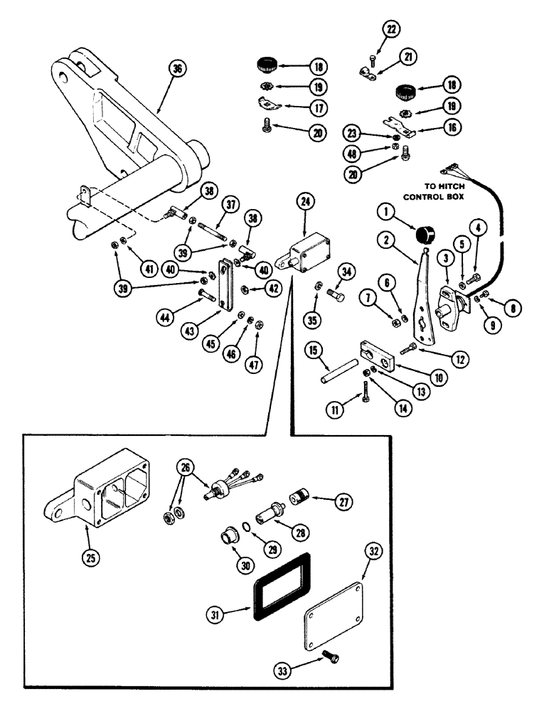 Схема запчастей Case IH 4694 - (8-360) - HITCH DEPTH CONTROLS (08) - HYDRAULICS