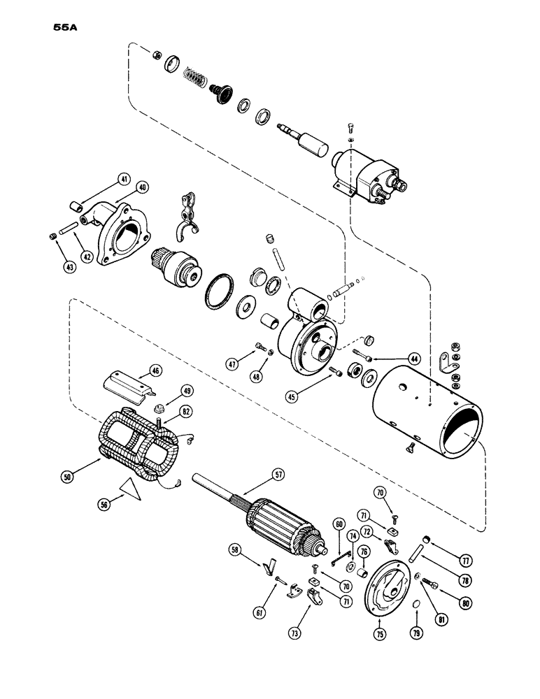 Схема запчастей Case IH 1200 - (055) - STARTING MOTOR, (451) DIESEL ENGINE (04) - ELECTRICAL SYSTEMS