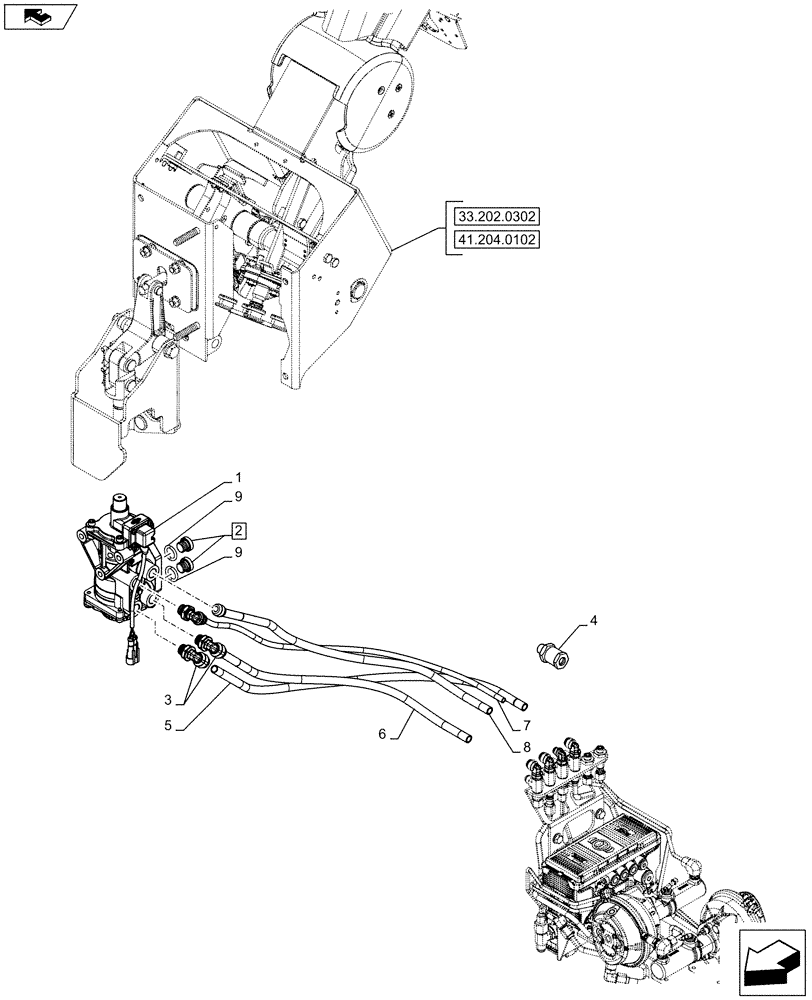 Схема запчастей Case IH PUMA 230 - (33.202.04[01]) - ABS SYSTEM - PNEUMATIC TRAILER BRAKE - FOOT BRAKE VALVE (VAR. 743922) (33) - BRAKES & CONTROLS