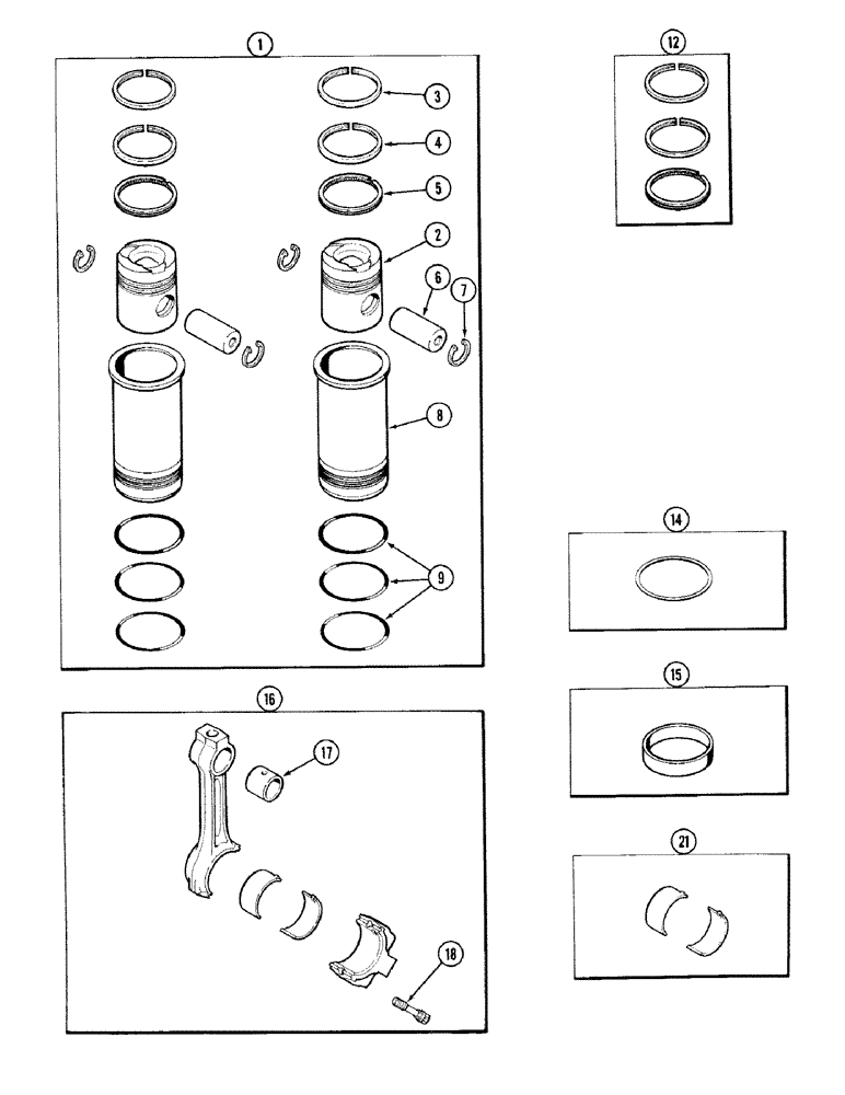 Схема запчастей Case IH 2394 - (2-38) - PISTON AND SLEEVE ASSEMBLY, 504BDT DIESEL ENGINE (02) - ENGINE