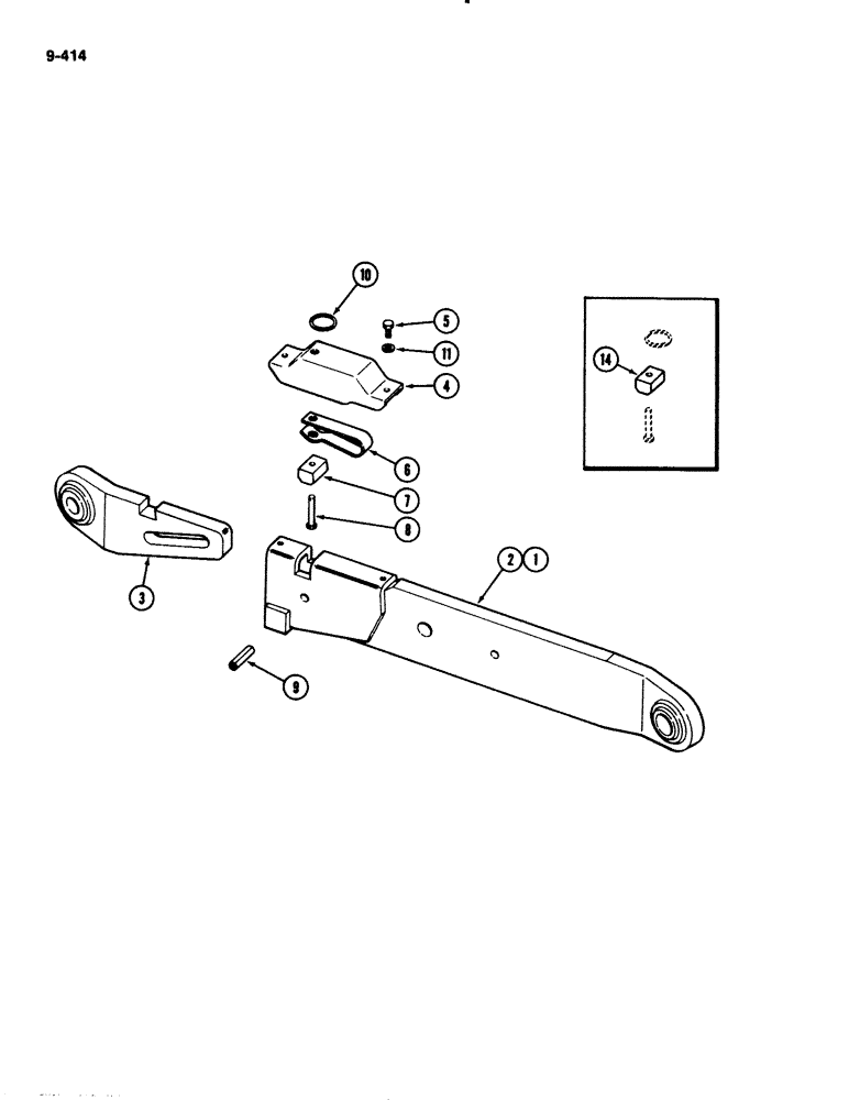 Схема запчастей Case IH 2294 - (9-414) - HITCH DRAFT ARMS, TELESCOPING (09) - CHASSIS/ATTACHMENTS