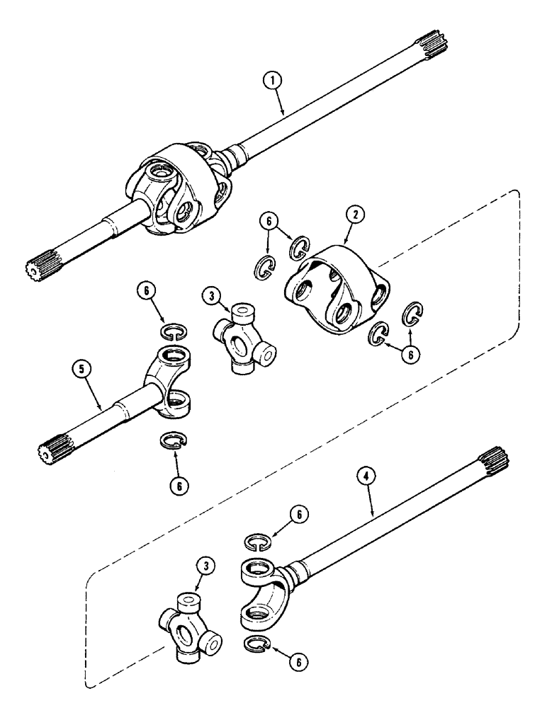 Схема запчастей Case IH 3294 - (5-146) - FRONT AXLE UNIVERSAL JOINT, CARRARO AXLE (05) - STEERING