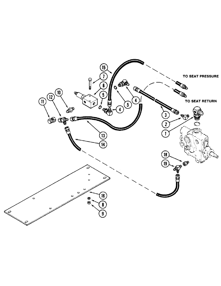 Схема запчастей Case IH 4694 - (8-290) - OPERATOR SEAT HYDRAULIC SYSTEM (08) - HYDRAULICS