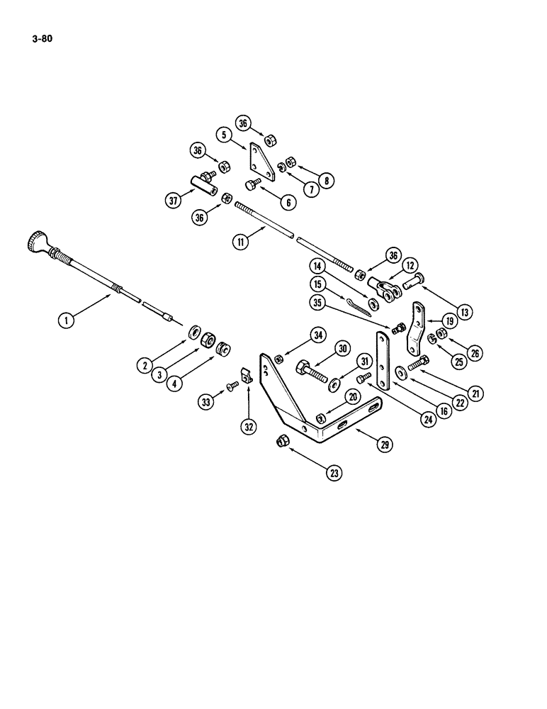 Схема запчастей Case IH 4994 - (3-80) - ENGINE STOP CONTROL (03) - FUEL SYSTEM