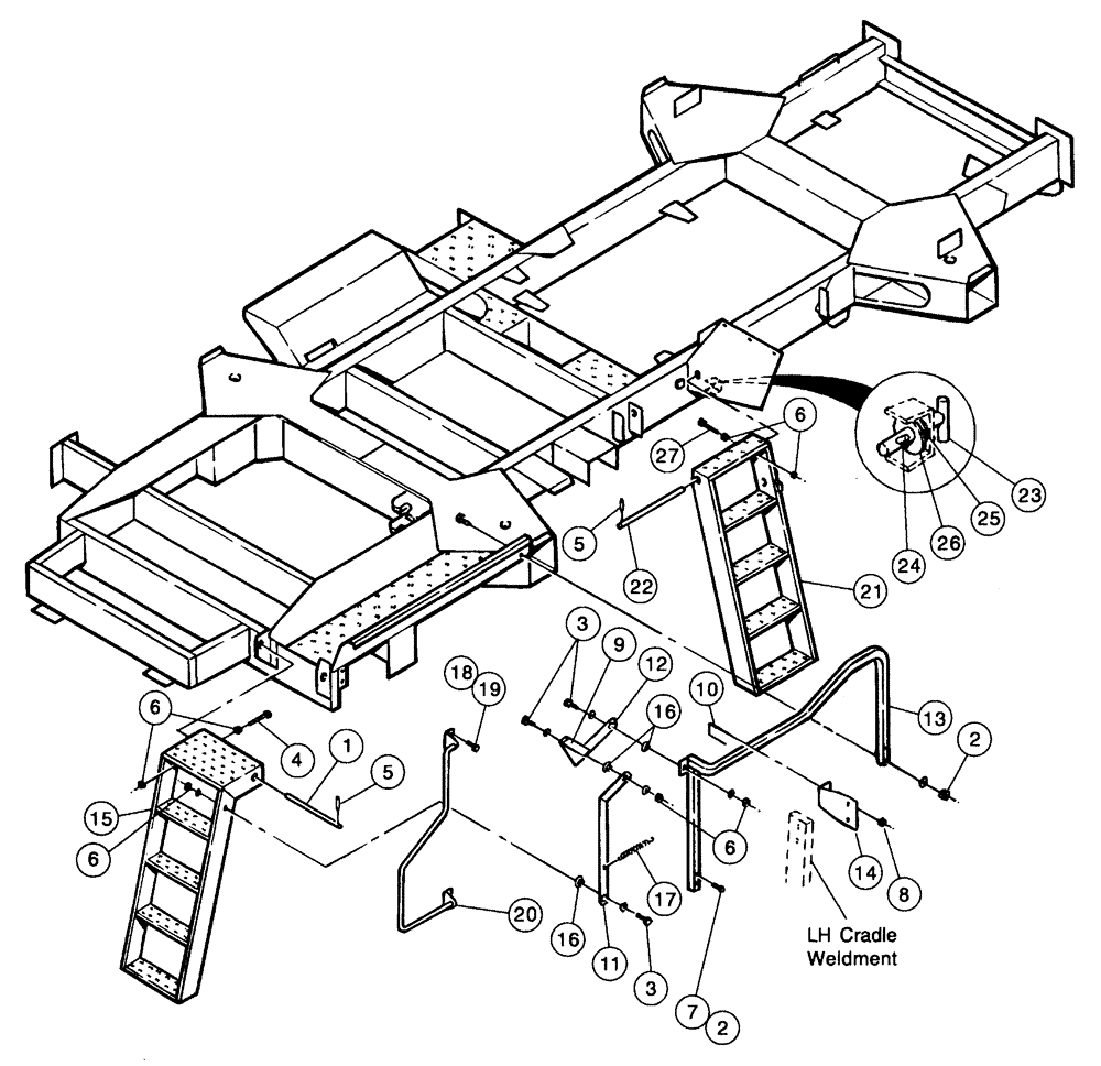 Схема запчастей Case IH PATRIOT WT - (04-003) - LADDERS - LH Suspension & Frame