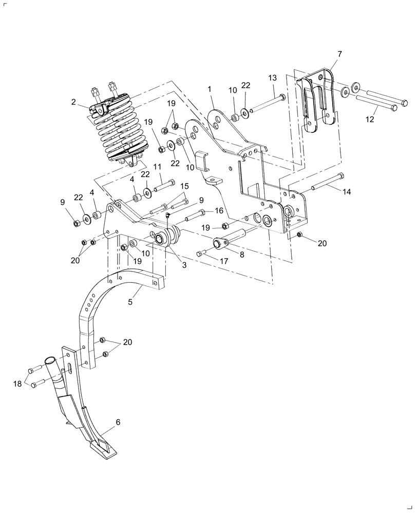 Схема запчастей Case IH NTX5310 - (75.200.03) - HCS SHANK ASSEMBLY 2010 AND AFTER MODELS (09) - CHASSIS/ATTACHMENTS