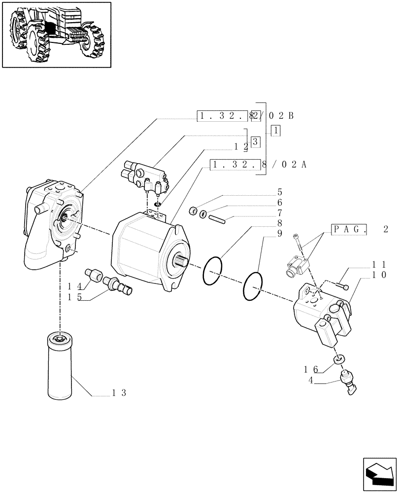 Схема запчастей Case IH MAXXUM 115 - (1.32.8/04[03]) - 113 L/MIN CCLS PUMP FOR (CL.4) FRONT AXLE - PUMPS FOR HYDRAULIC SYSTEM AND LIFT - C6562 (VAR.334835-336835-337835-338835-339835 / 743744) (03) - TRANSMISSION