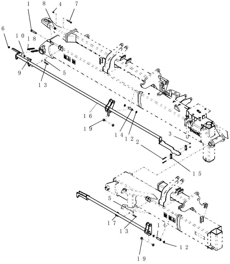 Схема запчастей Case IH ATX700 - (01.100.1) - LOCKSHAFT, WING BSN Y8S003250 (12) - FRAME