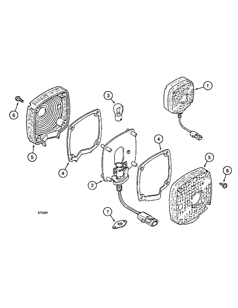 Схема запчастей Case IH 4900 - (4-4) - TURN SIGNAL LAMPS (04) - ELECTRICAL SYSTEMS