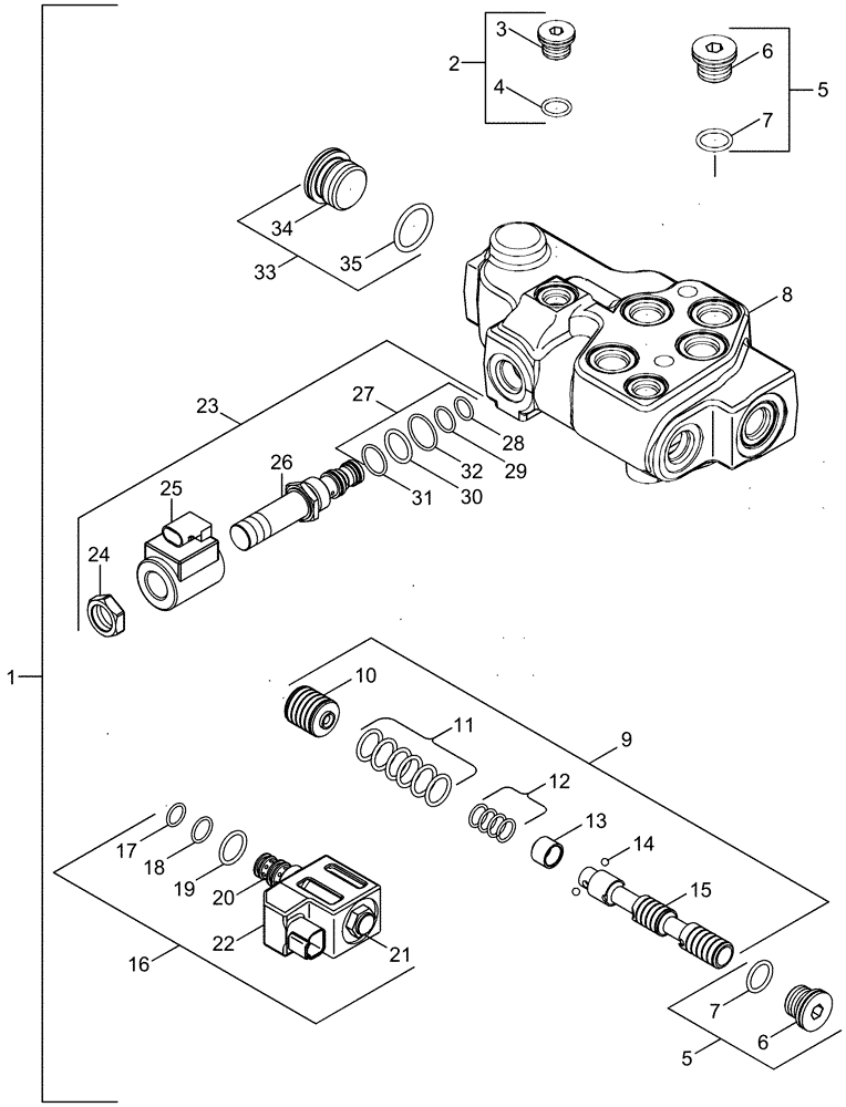 Схема запчастей Case IH MAGNUM 255 - (08-17) - PTO AND DIFFERENTIAL LOCK VALVE ASSEMBLY (08) - HYDRAULICS