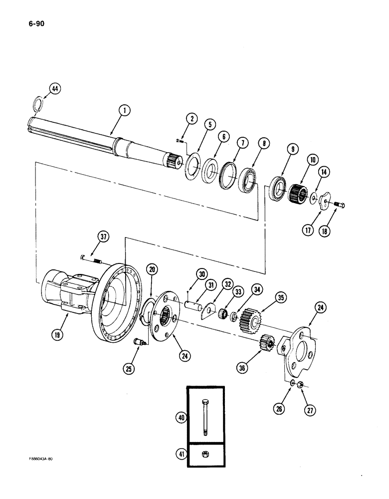 Схема запчастей Case IH 9150 - (6-090) - AXLE ASSEMBLY, AXLE SHAFT AND HOUSING, K592 BAR AXLE (06) - POWER TRAIN