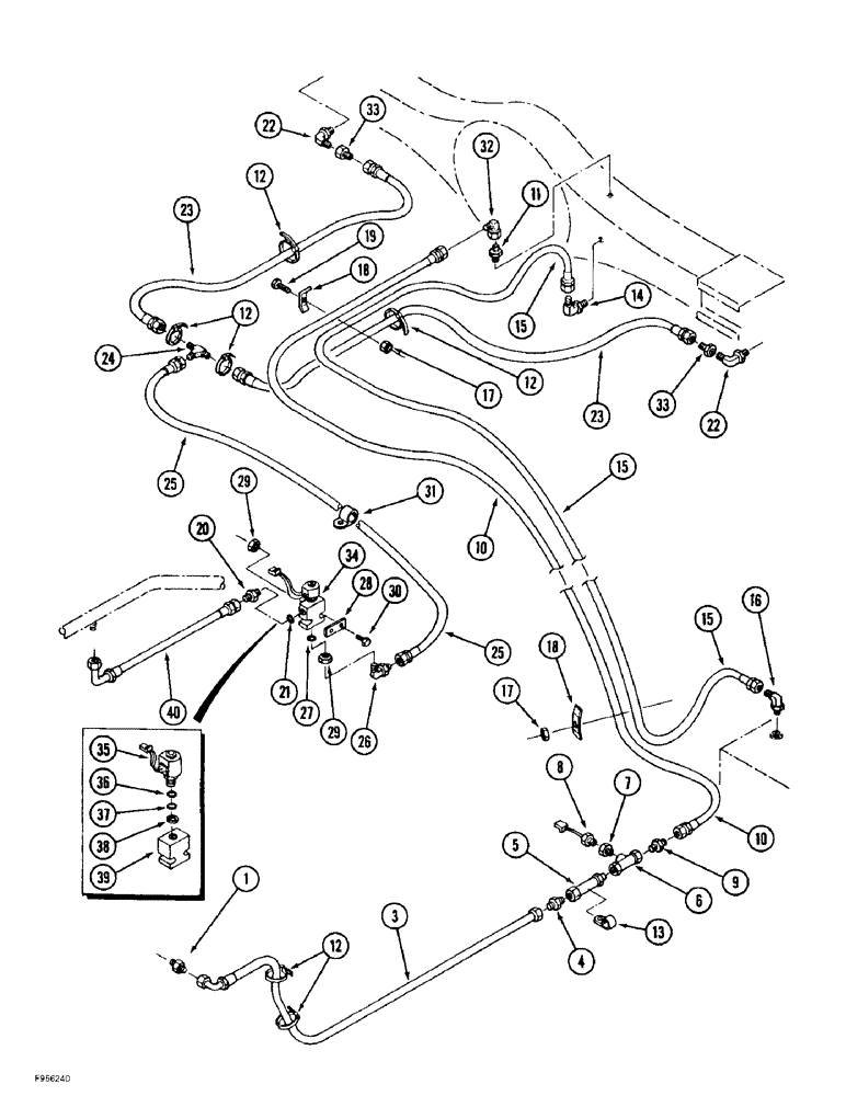 Схема запчастей Case IH 9390 - (6-166) - AXLE COOLING, PRIOR TO P.I.N. JEE0069665 (06) - POWER TRAIN