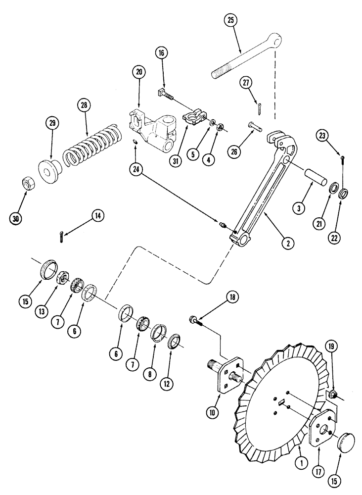 Схема запчастей Case IH 450 - (9-21C) - ROLLING COULTER, HIGH LIFT SPRING CUSHION TYPE (CAST) 