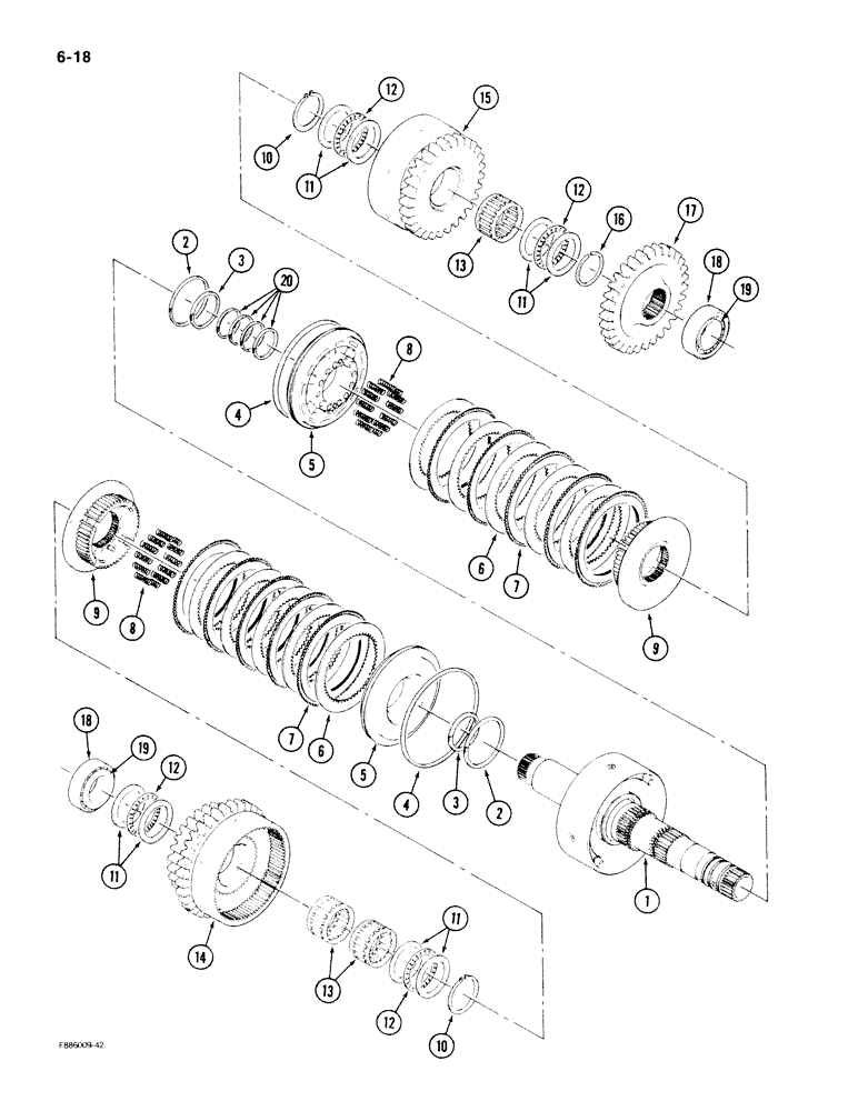 Схема запчастей Case IH 9180 - (6-18) - TRANSMISSION 7 INCH CLUTCH PACK, SECOND (06) - POWER TRAIN