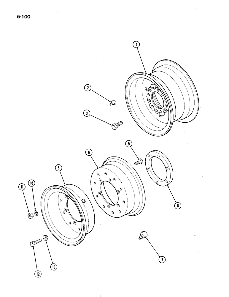 Схема запчастей Case IH 1194 - (5-100) - FRONT WHEELS, LOW PROFILE SPECIAL (05) - STEERING