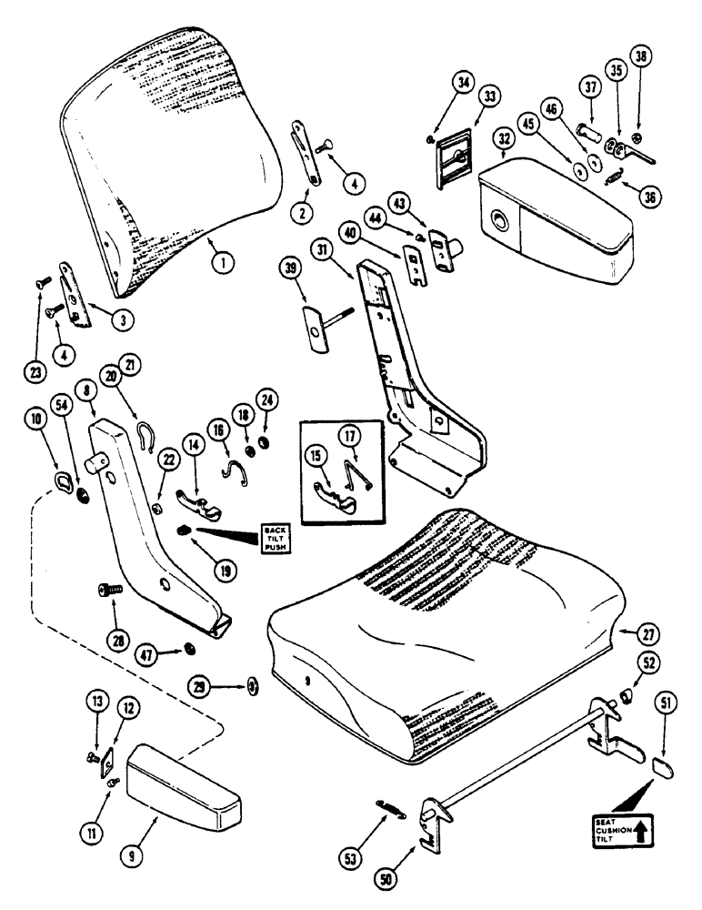 Схема запчастей Case IH 4690 - (9-366) - SWIVEL SEAT ASSEMBLY, ARMS AND BACKREST (09) - CHASSIS/ATTACHMENTS