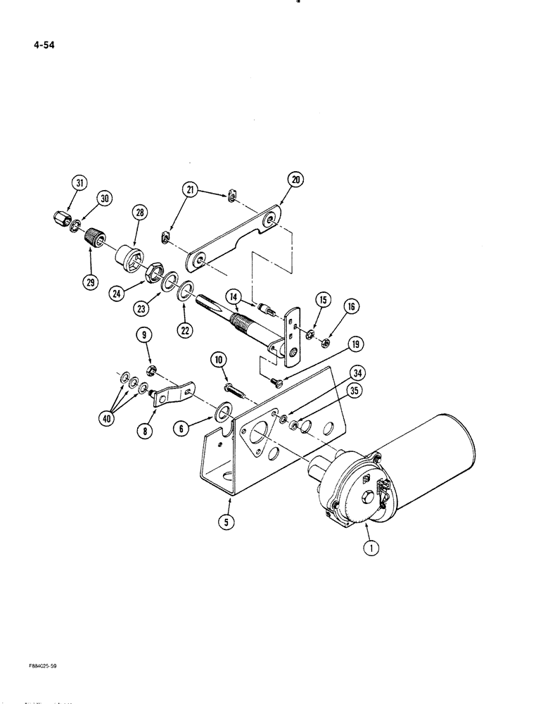 Схема запчастей Case IH STEIGER - (4-54) - WIPER DRIVE ASSEMBLY, FRONT WINDOWS (04) - ELECTRICAL SYSTEMS