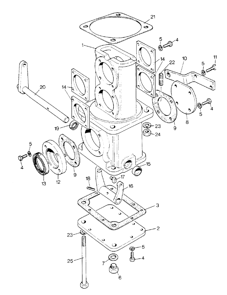 Схема запчастей Case IH 1290 - (D-09) - TRANSFER GEARBOX, CASE AND SELECTOR, MFD DAVID BROWN AXLE (03) - POWER TRAIN