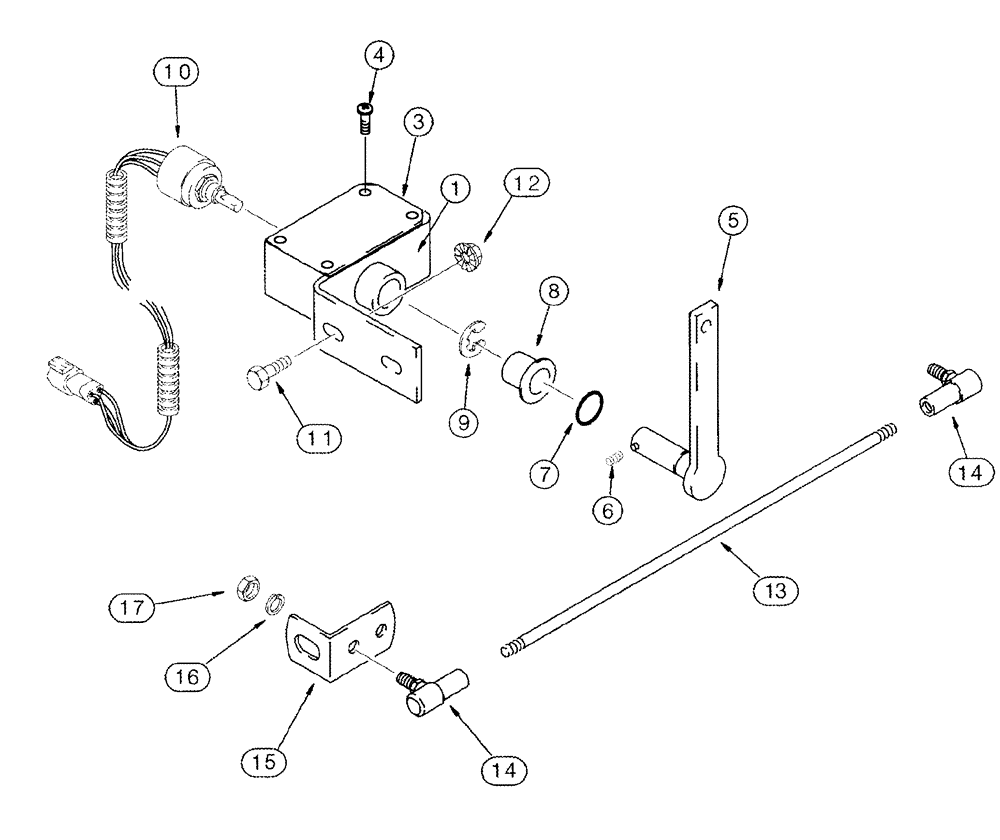 Схема запчастей Case IH 2388 - (04-25) - POTENTIOMETER, FEEDER POSITION - MOUNTING (06) - ELECTRICAL